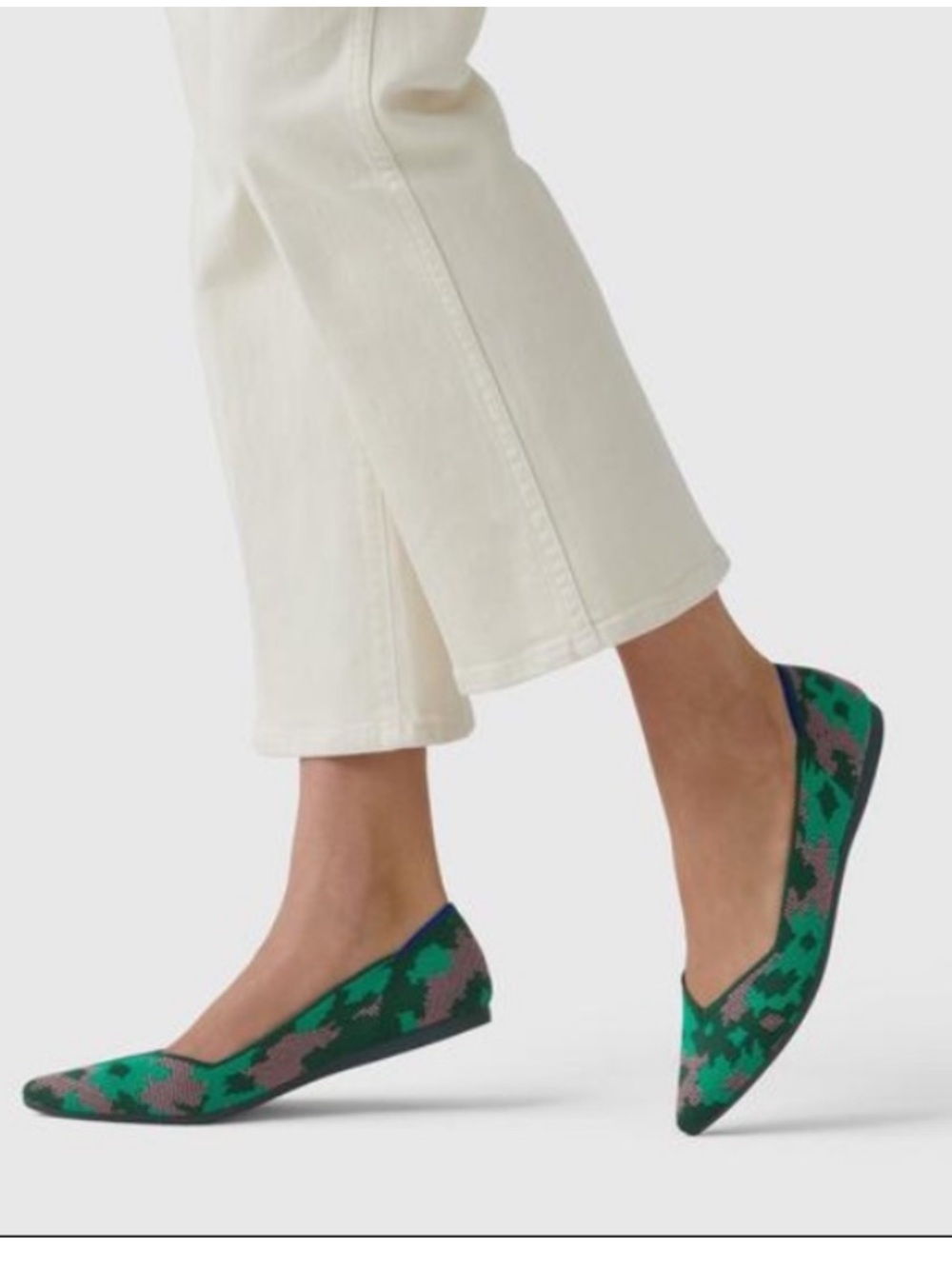 Rothy's Green Botanicamo Point Floral Camo 7.5